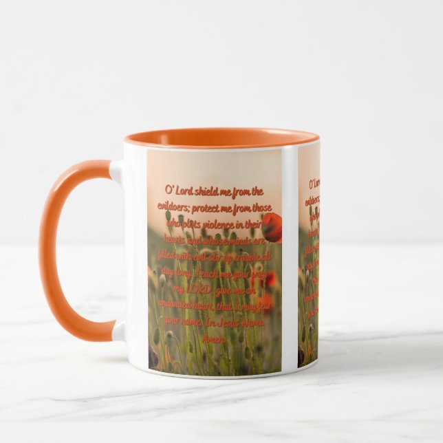 Prière Pour Une Mug À Deux Tons Du Bouclier De Pro (Gauche)