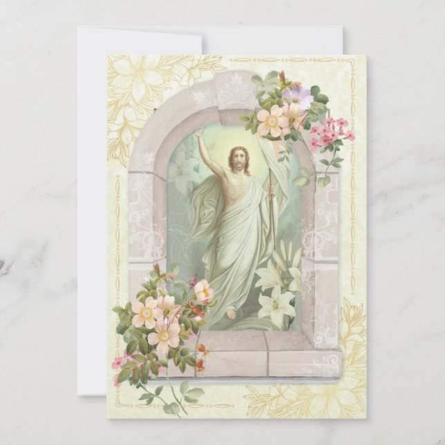Prière religieuse de Pâques catholique de Résurrec (Devant)