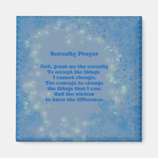 Prière Sérénité Coeurs Bleus Magnet Inspirant