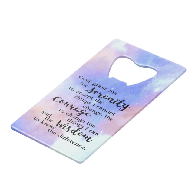 Prière Sérénité Ouverture de bouteille en acier in (Devant Angle)