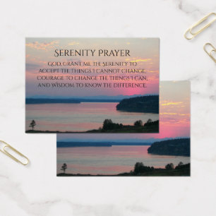 Prière Serenity Pink Seascape Sunset Carte de prof