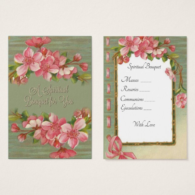 Prière Spirituelle Bouquet Offrant Carte Sainte (Devant & derrière)