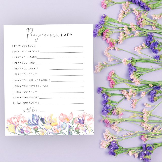 Prières baby showers fleurs sauvages pour bébé (Créateur téléchargé)