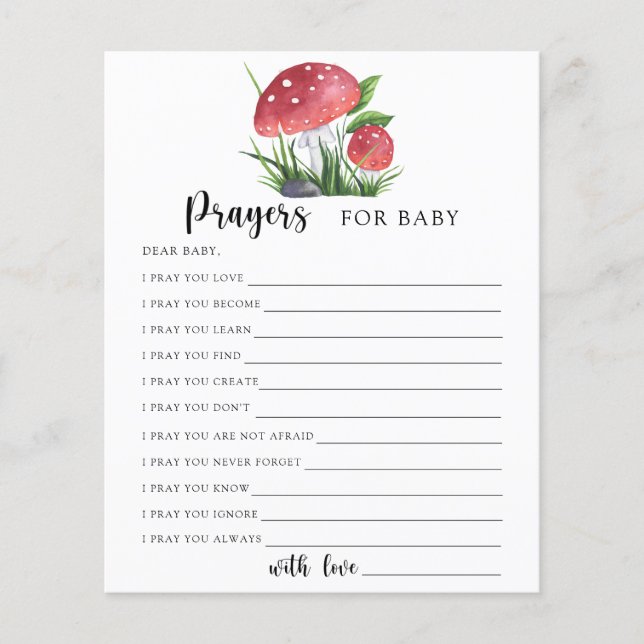 Prières de Fête Prénatale pour Bébé Champignon (Devant)
