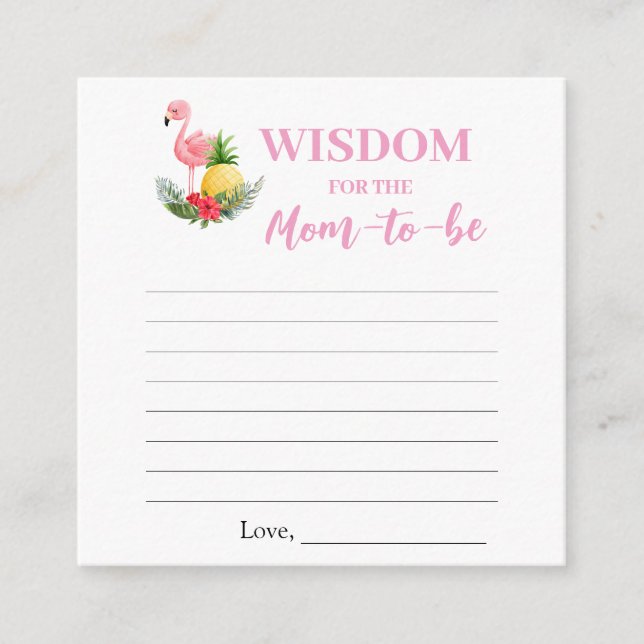 Prières de Flamant rose tropical pour carte de Bab (Devant)