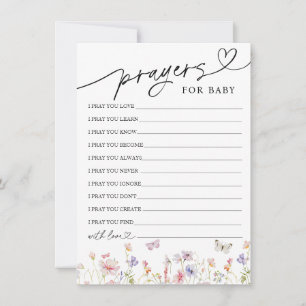 Prières et voeux fleurs sauvages pour la carte béb