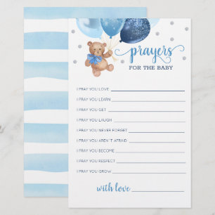 Prières modifiables pour l'ours Baby shower en pel