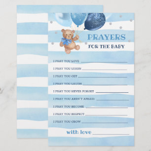 Prières modifiables pour l'ours Baby shower en pel