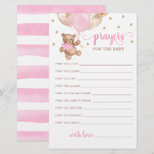Prières modifiables pour l'ours Baby shower en pel