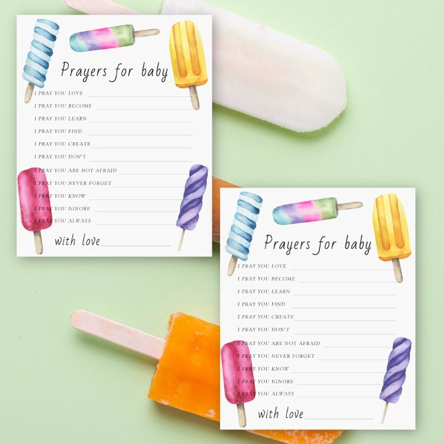 prières pour bébé à la baby shower Popsicle  (Créateur téléchargé)