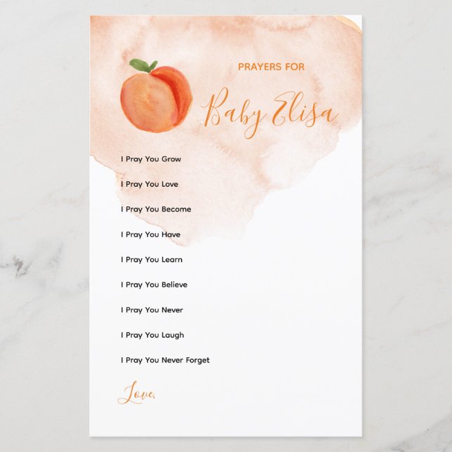 Prières Sweet Little Peach pour Baby Game (Devant)