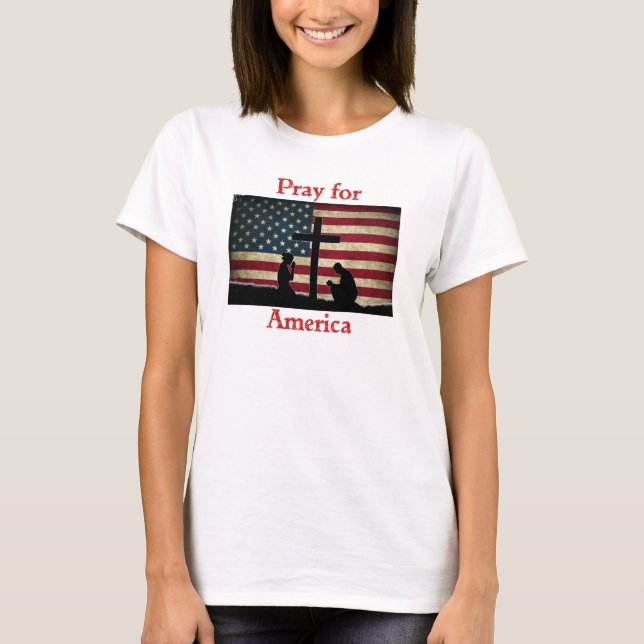 Priez pour le T-shirt américain (Devant)