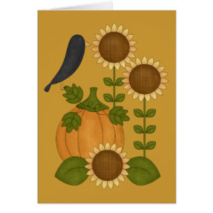 Prim Automne Crow Citrouille & Sunflowers Personna