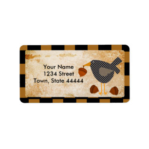 Prim Crow et Acorns Étiquettes de adresse
