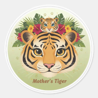 Primaire : Autocollant de mère tigre et bébé migno