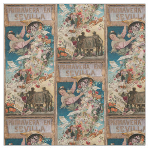 "Primavera tissu vintage d'art d'en Séville"