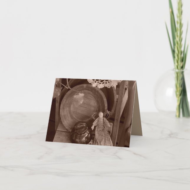 Primitif recueillant la carte et l'enveloppe de (Devant)