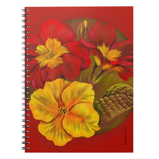 Primrose rouge jaune carnet d'art (Devant)
