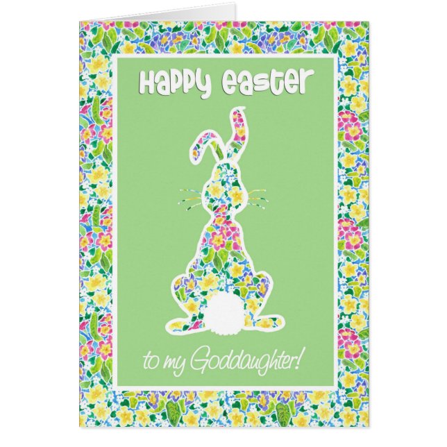 Primroses Cute Bunny Rabbit Pâques, Godfille (Devant)
