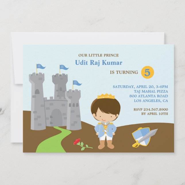 Prince Anniversaire Invitation Appartement (Devant)