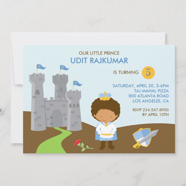 Prince Anniversaire Invitation Appartement (Devant)