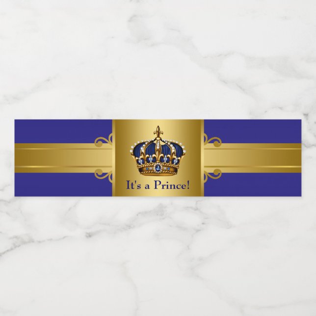 Prince Baby shower  bouteille d'eau Étiquettes (Étiquettes simples)