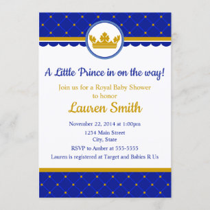 Prince Baby shower Invitation Baby Boy Royal
