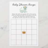 Prince Cat Bingo Baby shower Jeu
