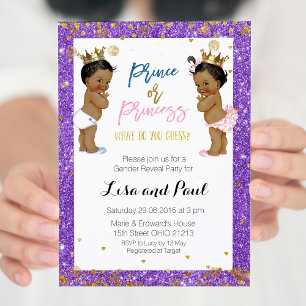 Prince et princesse Genre Révéler invitation Viole