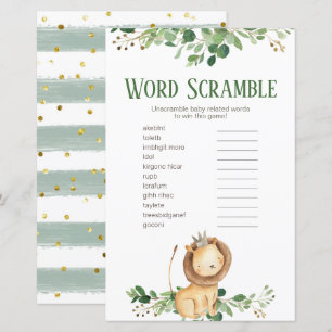 Prince Lion Verdure Mot Floral Scrambule
