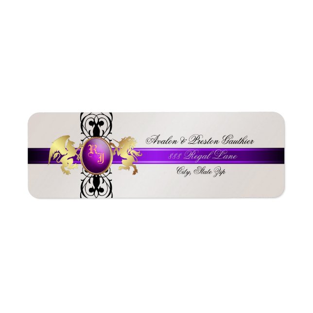 Prince & Princesse Purple Champange Étiquettes de  (Devant)