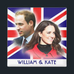 Prince William & Kate Middleton Magnet<br><div class="desc">Un hommage au couple royal — le prince William et Catherine "Kate" Middleton,  maintenant duc et duchesse de Cambridge. Célébrez le mariage du siècle et soutenez le futur roi et reine de Grande-Bretagne !</div>