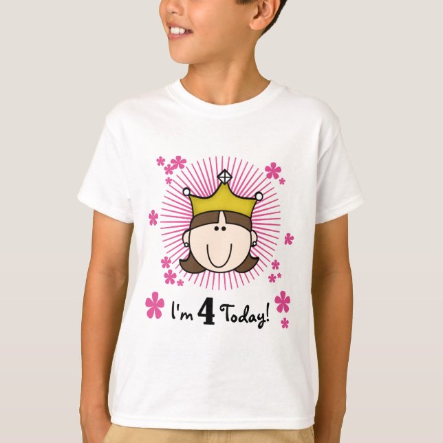 Princess 4th Birthday Tshirts et cadeaux (Devant)