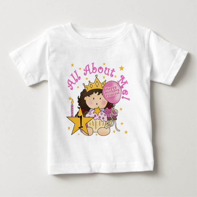 Princess All About Me 1st Birthday Tshirts (Devant)