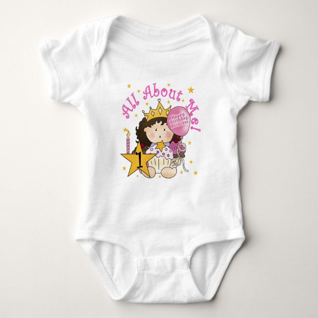 Princess All About Me 1st Birthday Tshirts (Devant)