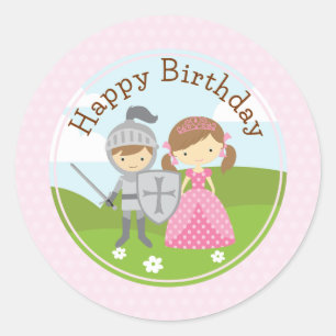 Princess and Knight Round 2 po sticker circle