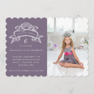 PRINCESS ANNIVERSAIRE FÊTE PHOTO INVITATION