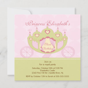 Princess Anniversaire Invitation Cute Carrie