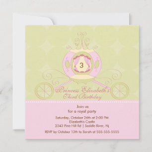 Princess Anniversaire Invitation Cute Carrie