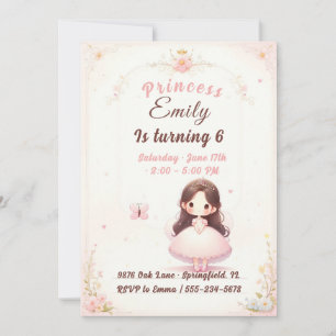 Princess Ballerina Birthday Invitation