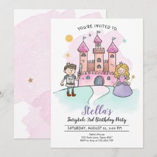 Princess Birthday Invitation Knights Fairytale