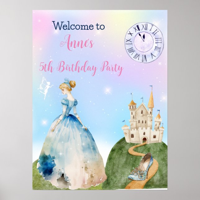 Princess Birthday Kids Welcome Poster (Devant)