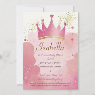 Princess Birthday Party Invitation Modèle