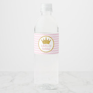Princess Birthday Water Bottle Étiquettes