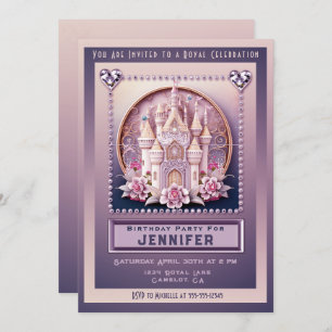 Princess Castle Anniversaire Fête Invitation