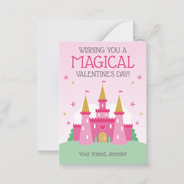 Princess Castle Classroom Valentine Cartes pour en (Devant)