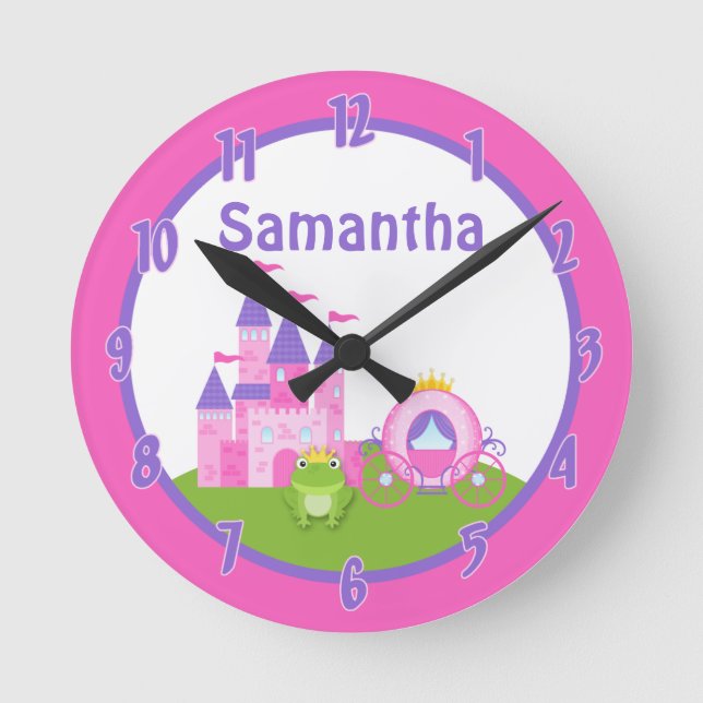 Princess Castle Frog Prince Horloge personnalisée (Recto)