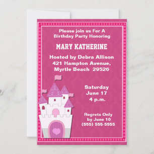 Princess Castle Invitation d'anniversaire