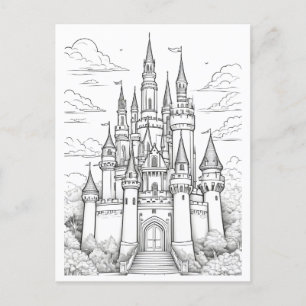 Princess Castle Paintable Carte postale