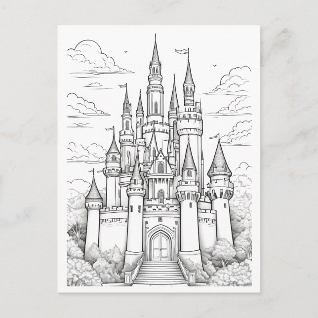 Princess Castle Paintable Carte postale (Devant)